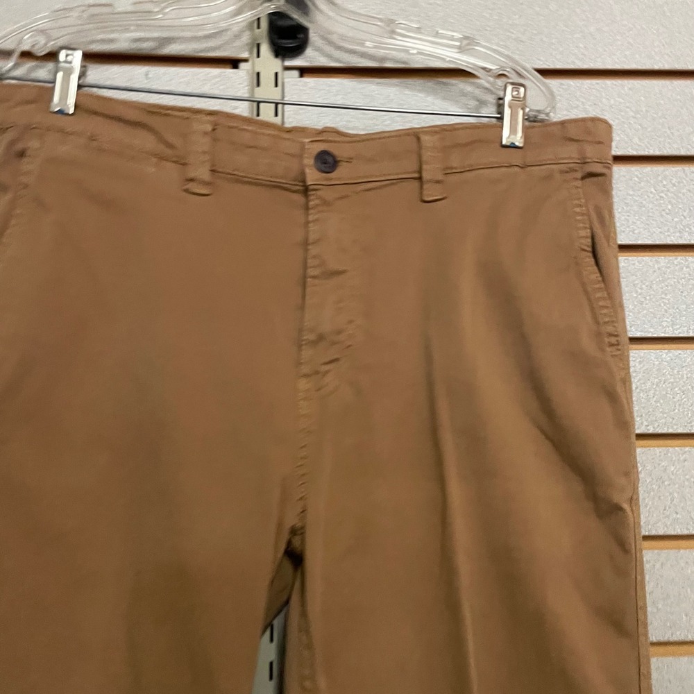 George Mens Slim Straight Twill Chinos Khakis Pants Trailblazer Brown 36x34 - Picture 3 of 6